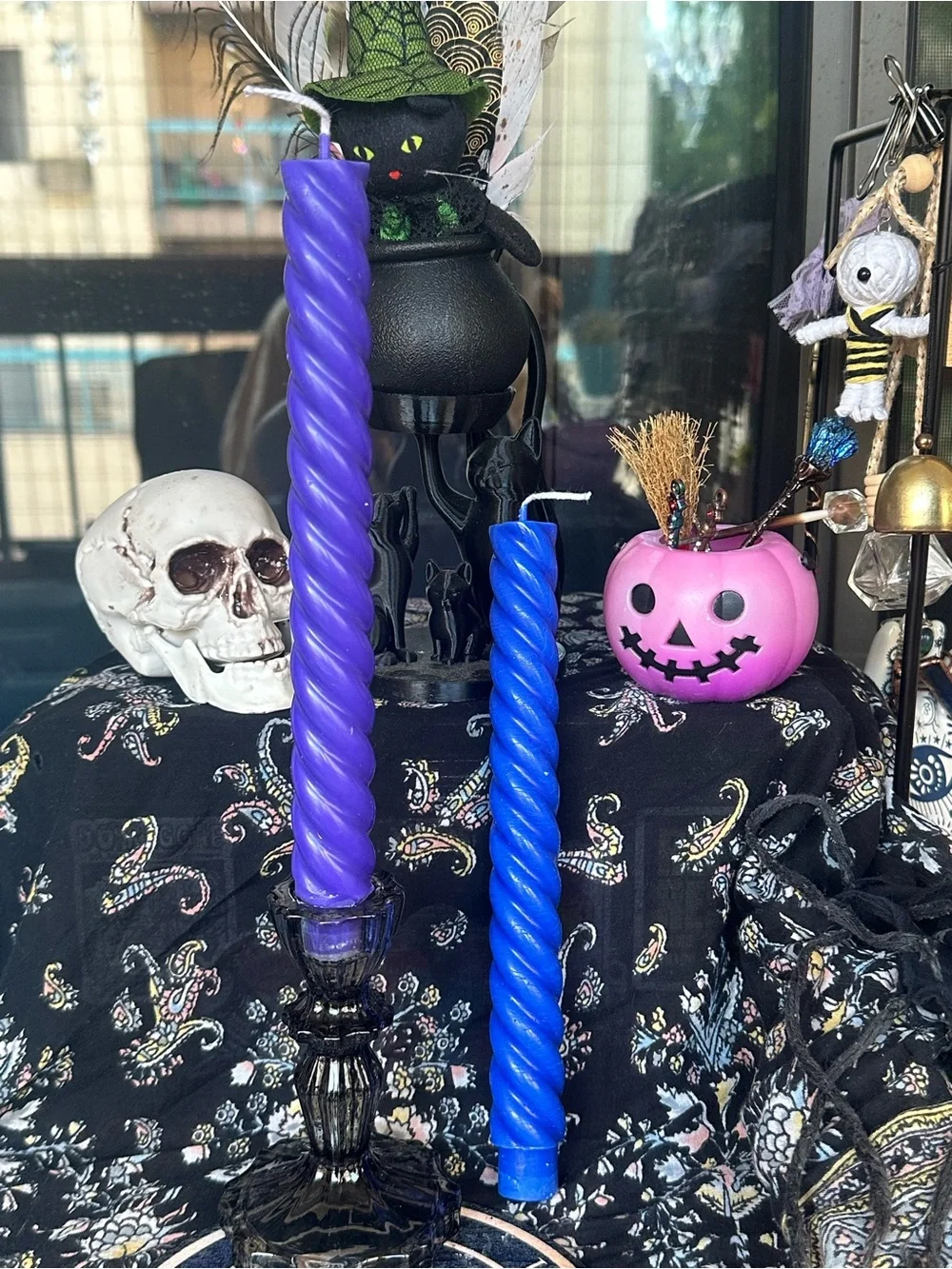 Purple & Blue Spiral Taper Candle Set